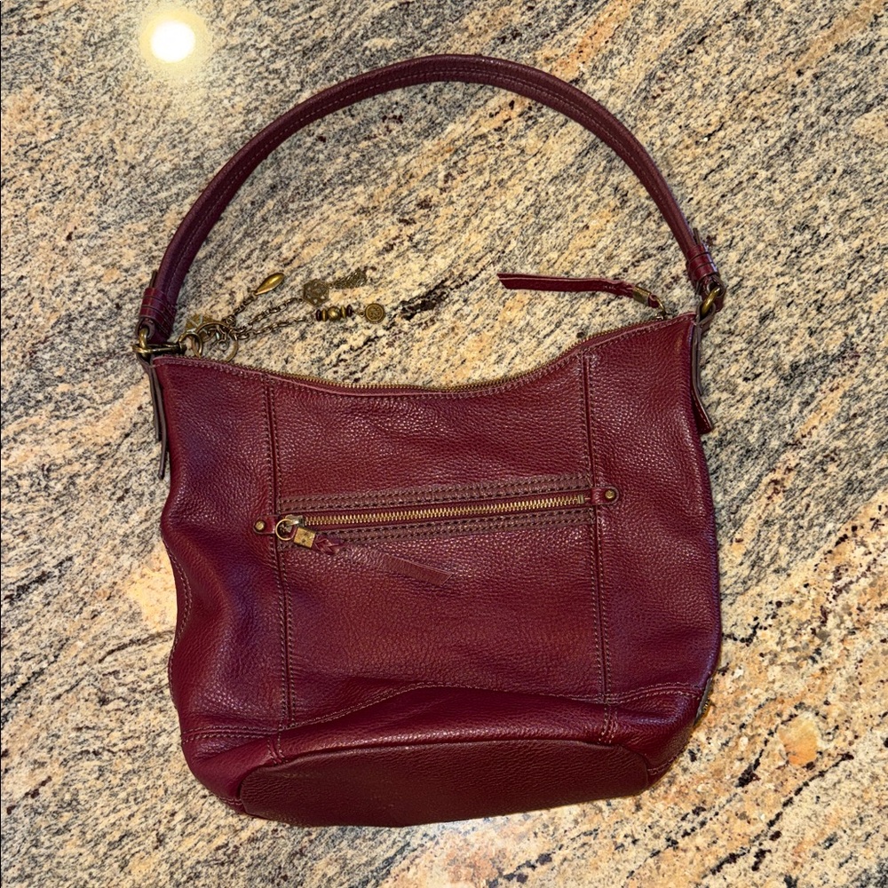 Elegant Burgundy Leather Shoulder Bag